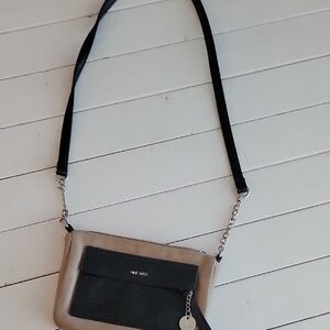 Nine West Black and Cream Crossbody Bag